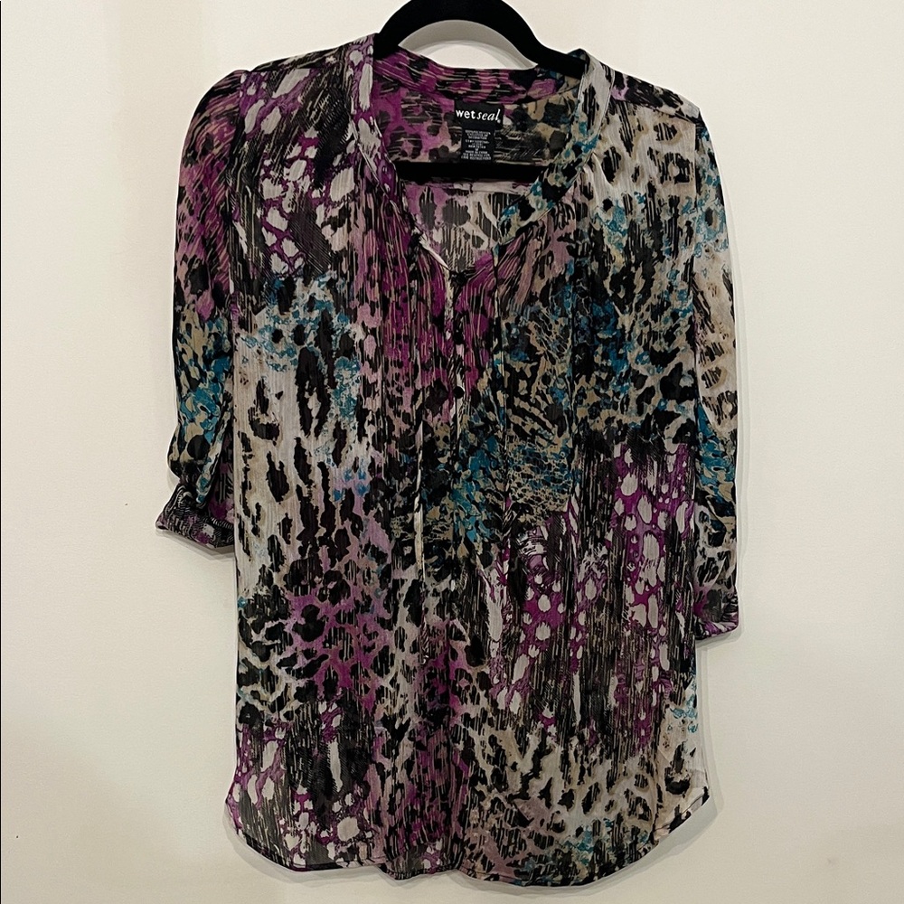 Wet Seal Multicolor Animal Print Blouse